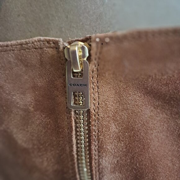 COACH OMBRE SUEDE TALL BOOTS SADDLE BROWN SIZE US 7.5 - Picture 7 of 7